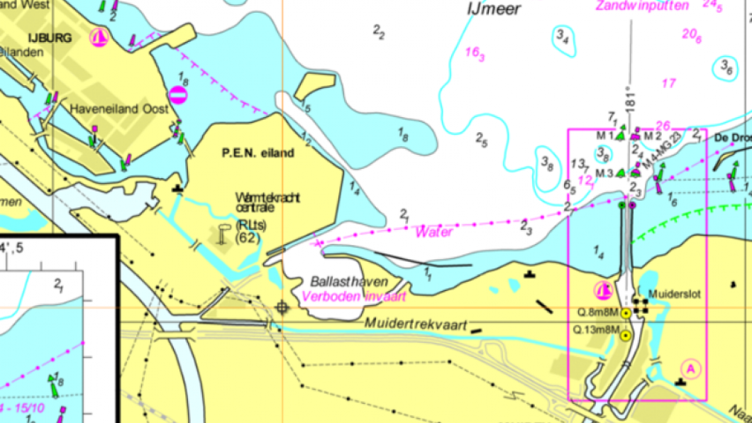 Kaartje Markermeer, met nadruk op Muiden.